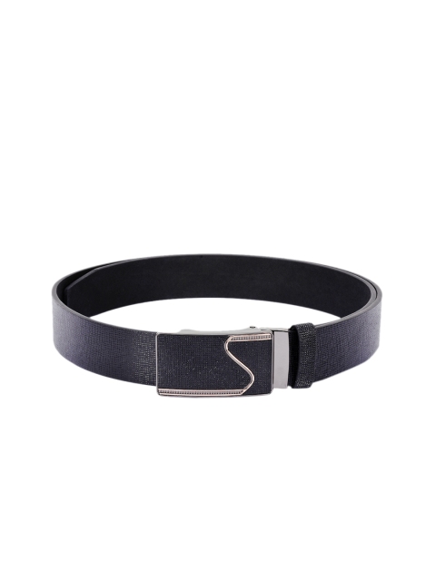 

BuckleUp Men Black Solid Leather Belt