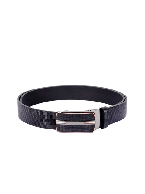 

BuckleUp Men Black Solid Leather Belt