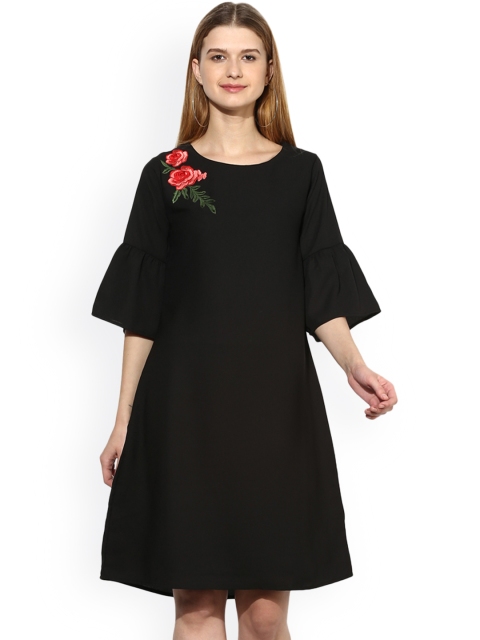 

Color Cocktail Women Black Solid Shift Dress