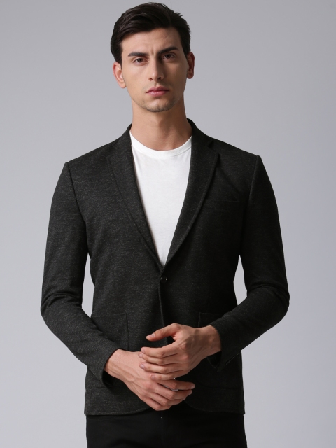 

True Blue Charcoal Grey Slim Fit Single-Breasted Smart Casual Blazer