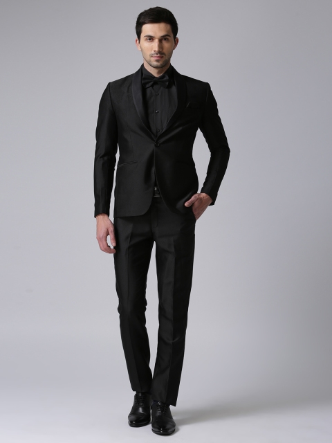 

True Blue Men Black Single-Breasted Party Suit