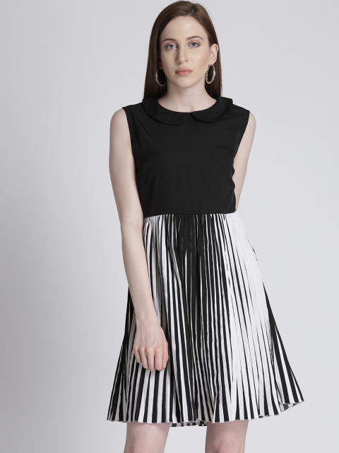

Splash Women Black Striped Fit & Flare Dress