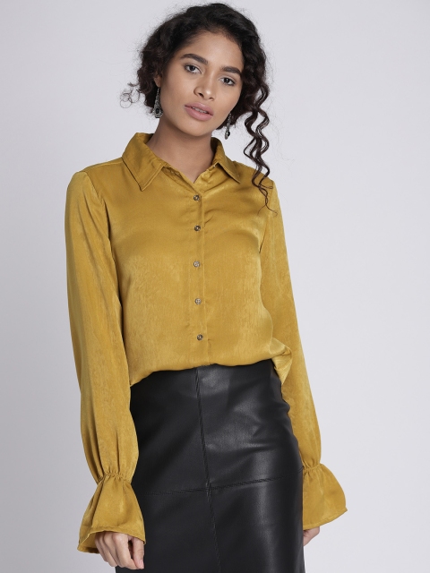 

Chemistry Women Mustard Yellow Regular Fit Solid Casual Shirt