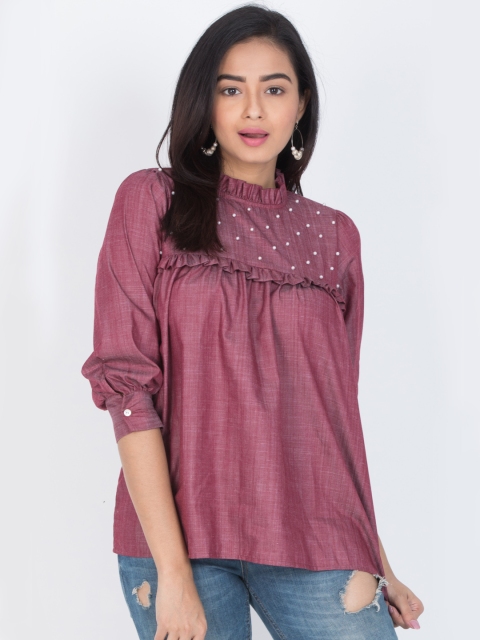 

sassystripes Women Pink Solid Top
