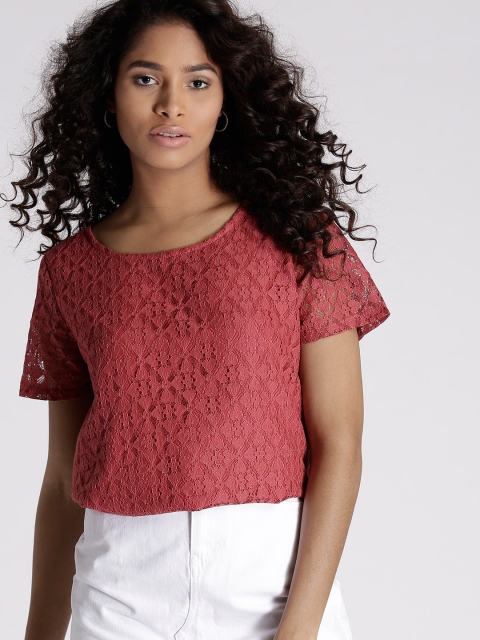

Chemistry Women Maroon Lace Top