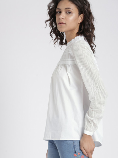 

Chemistry Women White Solid Top