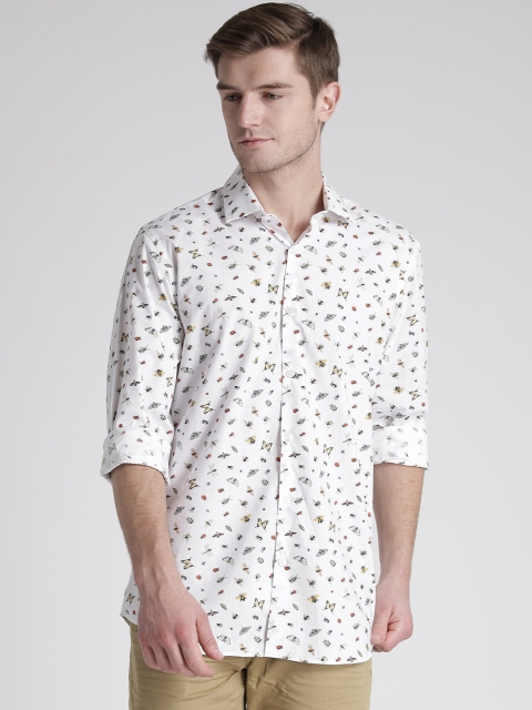

Splash Men White Slim Fit Printed Casual Shirt