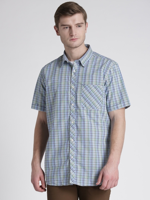 

Splash Men Blue & Green Slim Fit Checked Casual Shirt