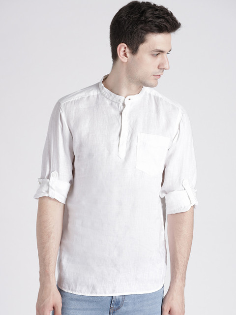 

Splash Men Off-White Regular Fit Solid Casual Shirt