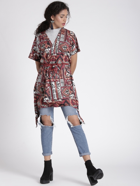 

Splash Multicoloured Printed Open Front Shrug, Multi