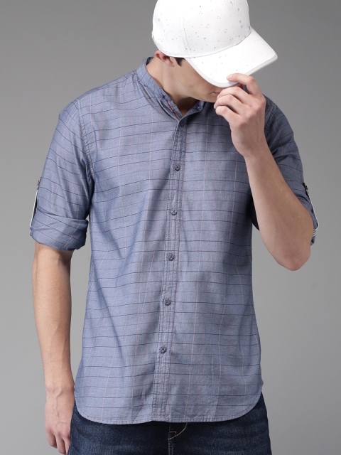 

Moda Rapido Men Blue Regular Fit Checked Casual Shirt
