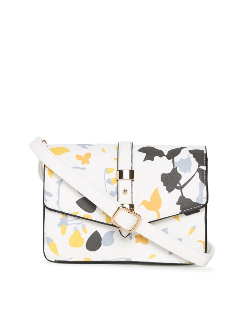 

Ginger by Lifestyle White & Yellow Printed Sling Bag