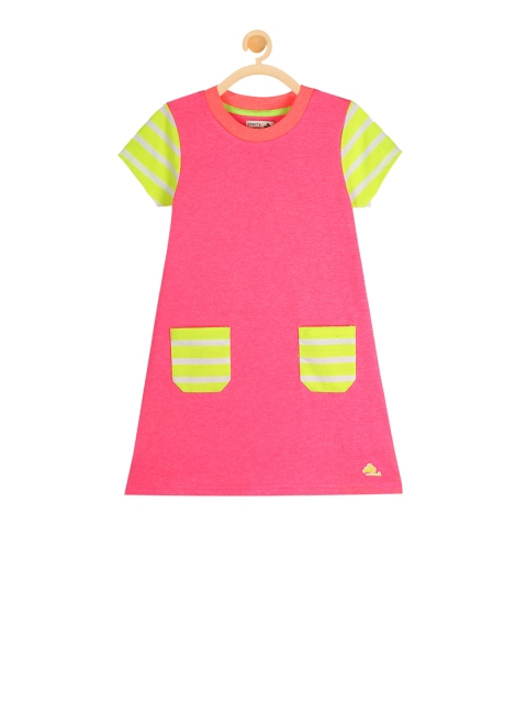 

Cherry Crumble Girls Pink Solid A-Line Dress
