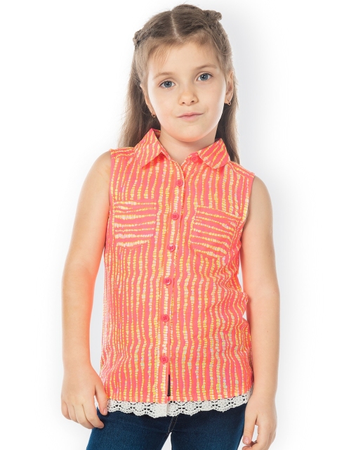 

Cherry Crumble Girls Red Striped Shirt Style Top