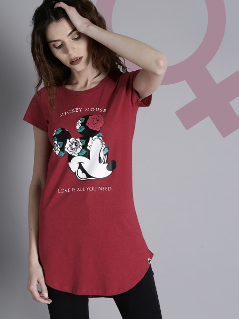 

Kook N Keech Disney Women Red Printed T-shirt Dress
