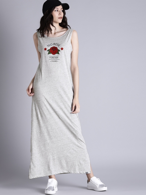 

Kook N Keech Women Grey Embroidered Maxi Dress