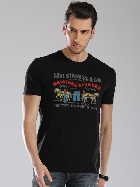

Levis Men Black Printed Round Neck T-shirt