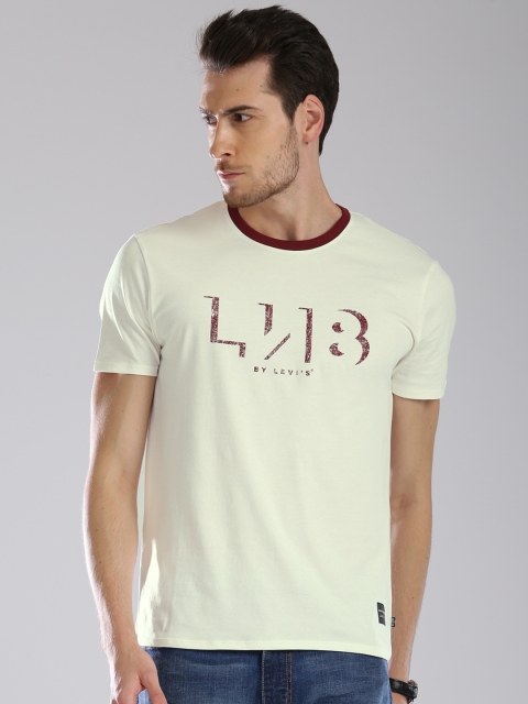 

Levis Men Off-White Printed Round Neck T-shirt