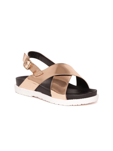 

Carlton London Women Rose Gold-Toned Solid Open Toe Flats