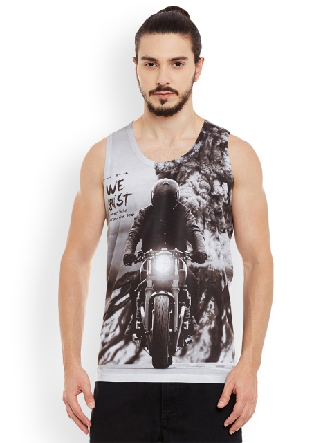 

Wear Your Mind Men Grey Printed Round Neck T-shirt