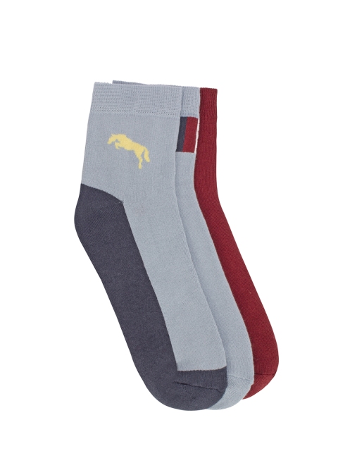 

JUMP USA Men Pack of 3 Ankle-Length Socks, Multi