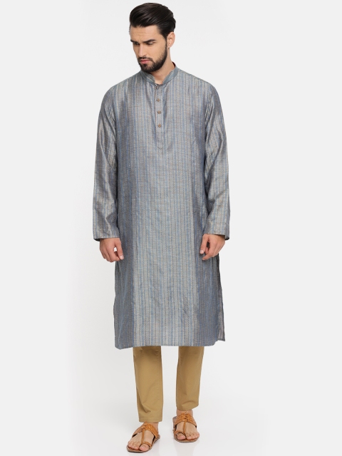 

ethnix Men Blue Printed Kurta