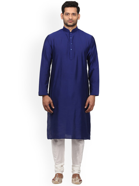 

Ethnix by Raymond Men Blue Solid Kurta with Churidar