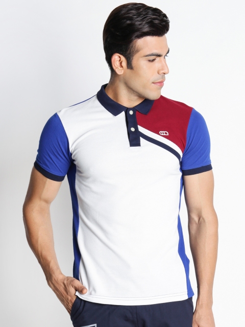 

Ajile by Pantaloons Men White Colourblocked Polo Collar T-shirt