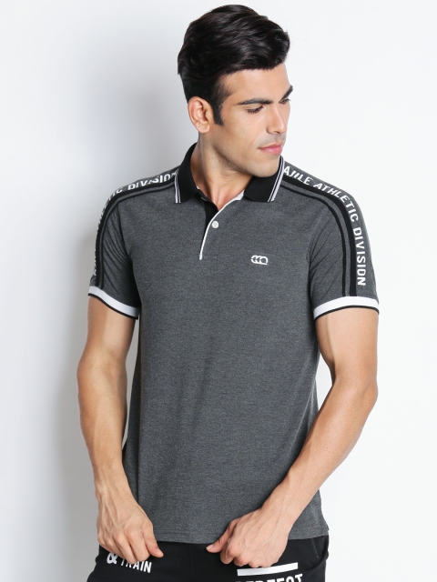 

Ajile by Pantaloons Men Charcoal Grey Solid Polo Collar T-shirt