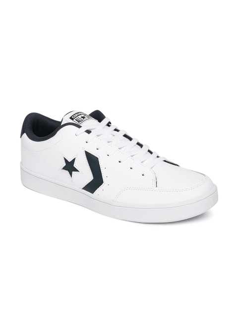 

Converse Great at Good Converse Star Court White & Navy Leather Sneakers