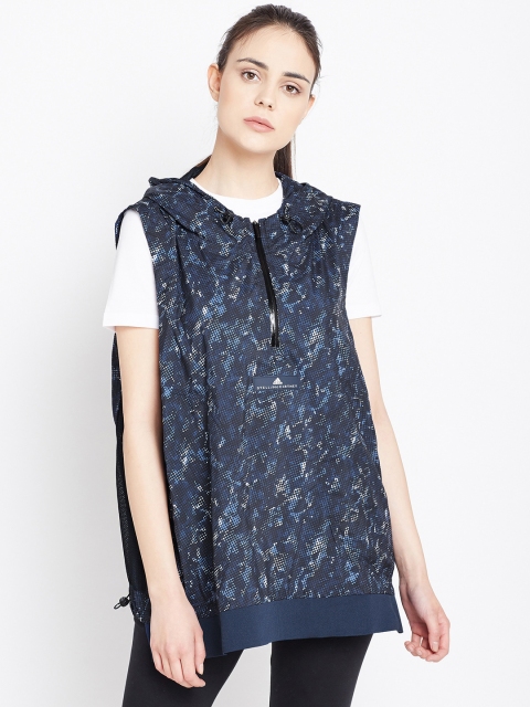 

Stella McCartney by ADIDAS Navy AZ GILET Printed Running Jacket, Navy blue