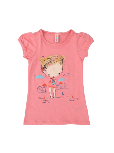 

Kids On Board Girls Pink Printed Top