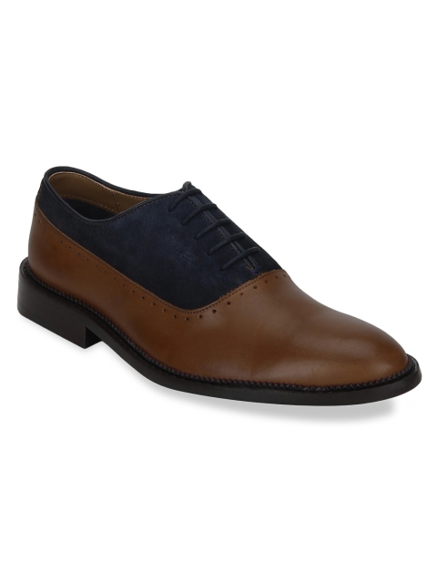 

Park Avenue Men Brown & Blue Formal Leather Oxfords