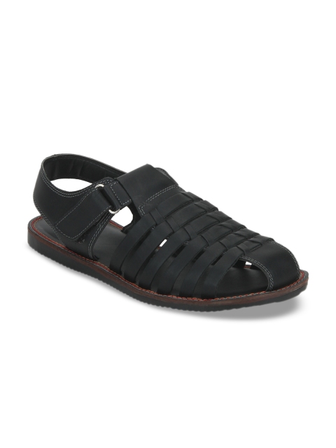 

Red Tape Men Black Leather Gladiators