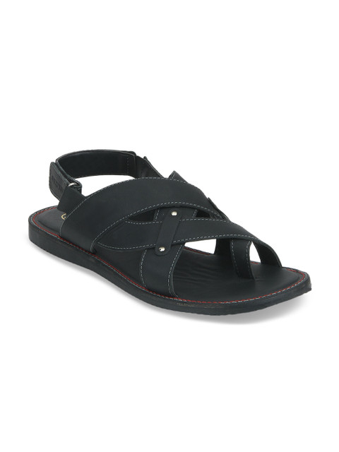 

Red Tape Men Black Leather Fisherman Sandals