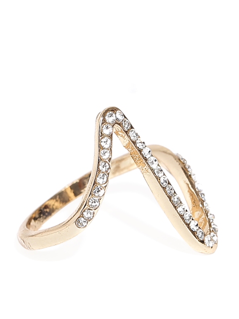 

OOMPH Women Gold-Toned Zirconia Studded Ring
