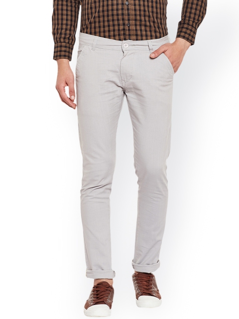 

Rodamo Men Grey Smart Slim Fit Solid Chinos