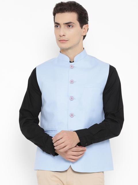 

NEVA Men Blue Solid Nehru Jacket
