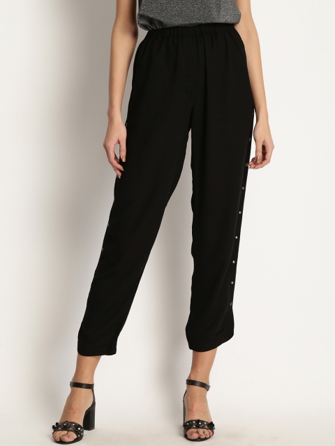 

Marie Claire Women Black Comfort Regular Fit Solid Regular Trousers