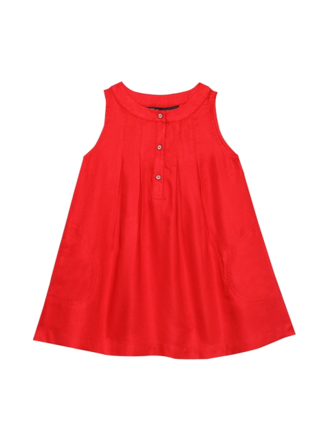 

IDK Girls Red Solid A-Line Dress