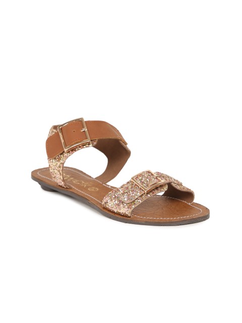 

Catwalk Women Gold-Toned Solid Synthetic Open Toe Flats