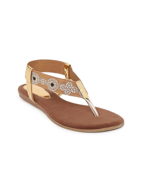 

Catwalk Women Brown Embellished Synthetic Open Toe Flats