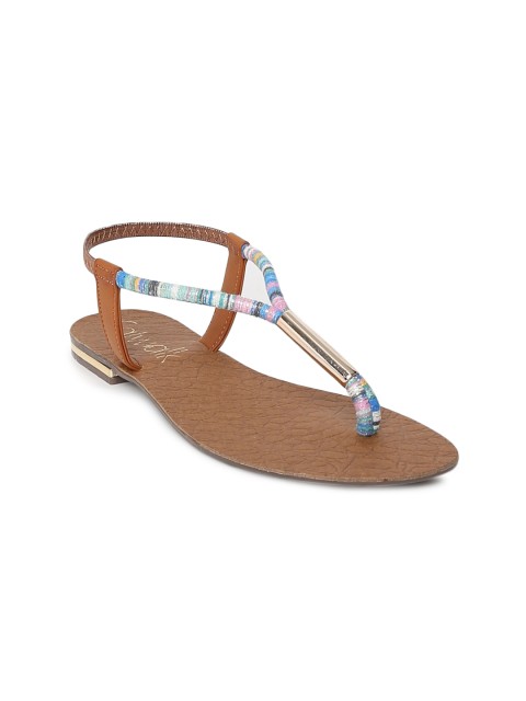 

Catwalk Women Blue Solid Synthetic T-Strap Flats
