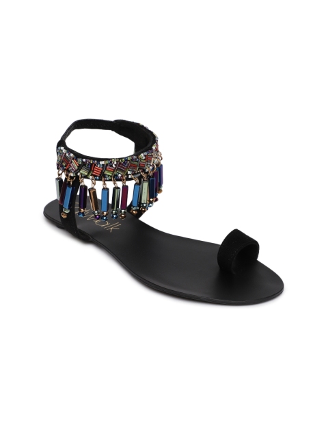 

Catwalk Women Black Solid Beaded Synthetic Flats