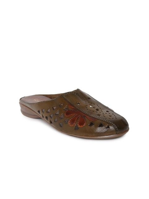 

Catwalk Women Brown Solid Leather Mules