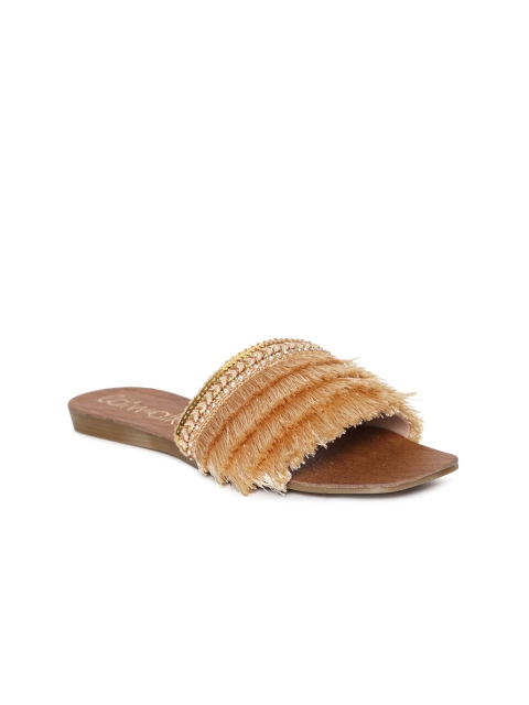 

Catwalk Women Rose-Gold & Brown Synthetic Open Toe Flats