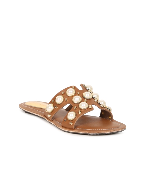 

Catwalk Women Tan Solid Synthetic Open Toe Flats
