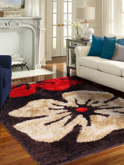 

Story@home Coffee Brown & Beige Polyester Carpet