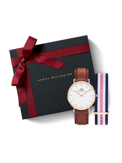 

Daniel wellington Men Classic St Mawes 36mm Watch & Classic Southampton Strap Watch Gift Set DW00500048, White