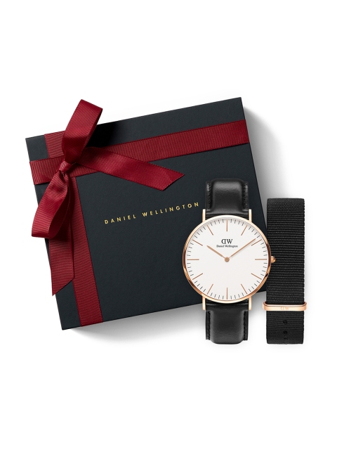 

Daniel wellington Men Classic Sheffield 40mm Watch & Cornwall Strap Watch Gift Set DW00500008, White